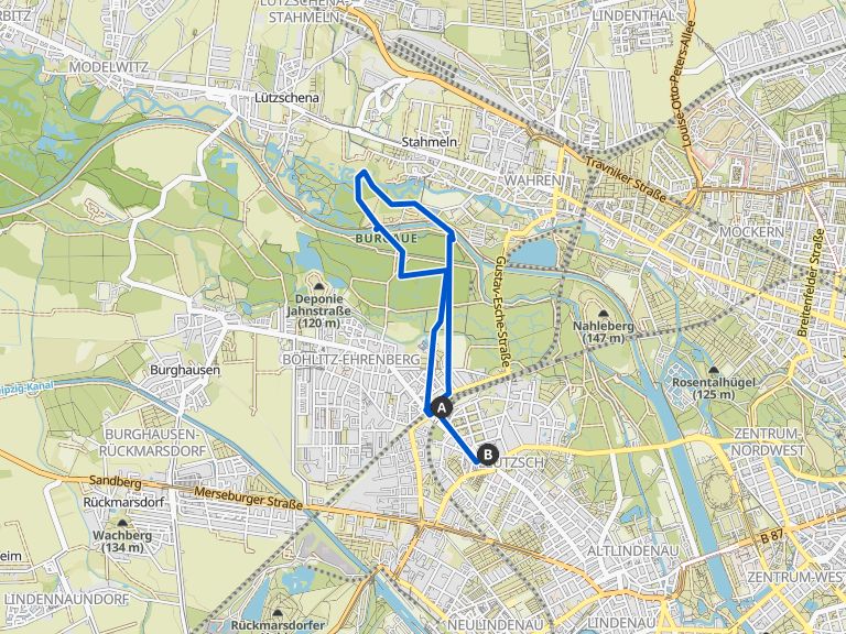 Neue Luppe – Radweg an der Luppe Loop from Leipzig-Leutzsch | bike Tour